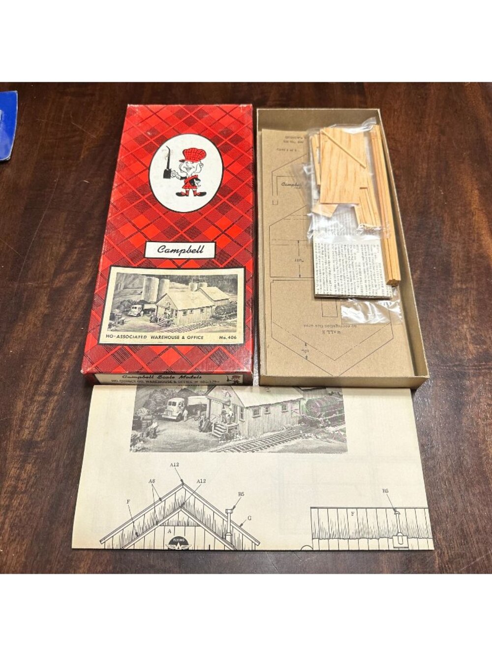 Campbell HO-Associated Scale Warehouse & Office Building Model Kit No. 406